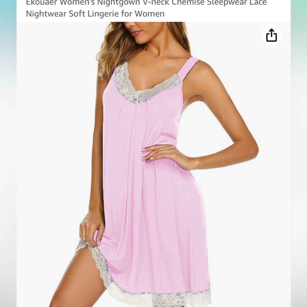 Worn and washed once Ekouaer Women's Nightgown V-neck Chemise